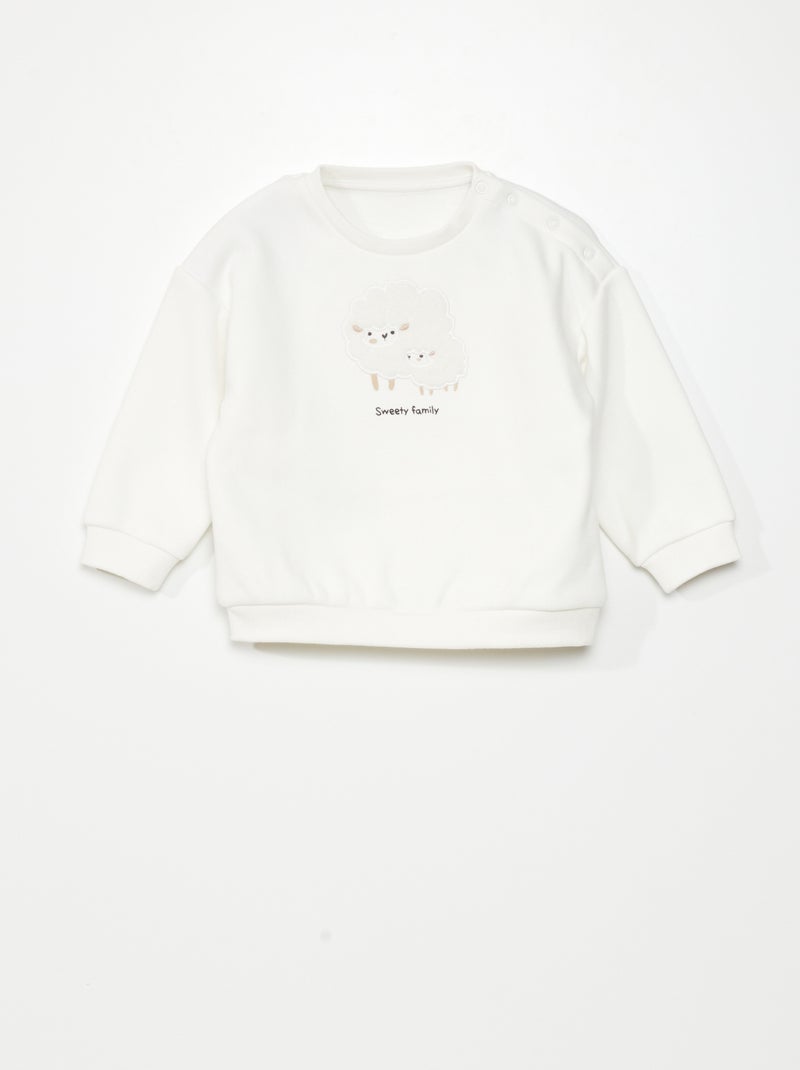 Sweater van zacht tricot - Altijd superzacht WIT - Kiabi
