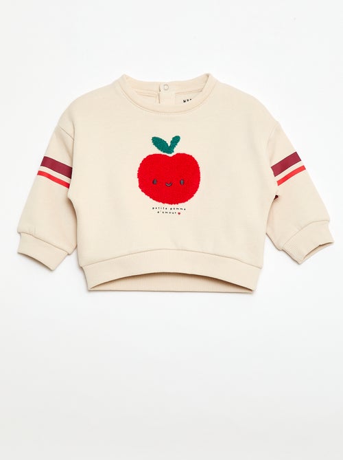 Sweater van zachte fleece met print - Kiabi