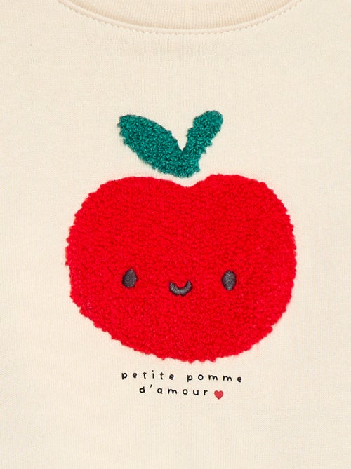 Sweater van zachte fleece met print - Kiabi