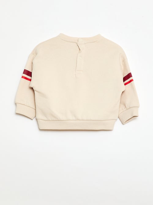 Sweater van zachte fleece met print - Kiabi