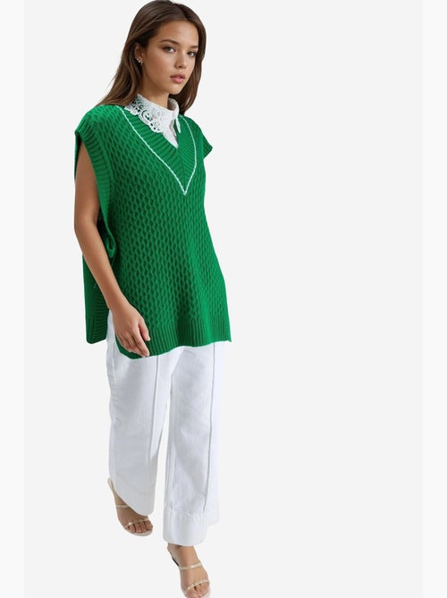 Sweater vest met patroon en strikdetail my fashion - Kiabi