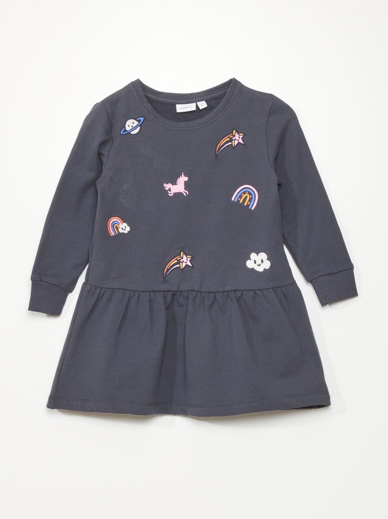Sweatjurk met print BLAUW - Kiabi