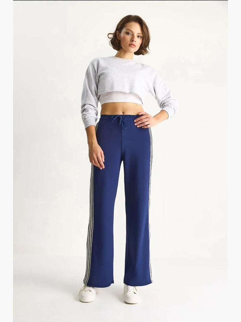 Sweatpants met wijde pijpen lucci Marineblauw - Kiabi