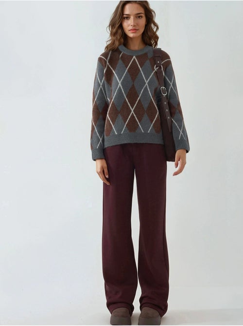 Sweatpants met wijde pijpen van katoenmix hiccup - Kiabi