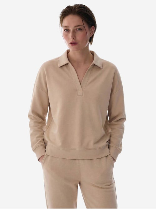Sweatshirt à col polo en modal penti - Kiabi Sweatshirt à col polo en modal penti - Kiabi