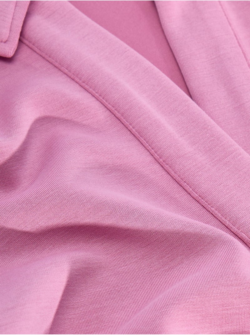 Sweatshirt à col polo en modal penti Vieux rose - Kiabi