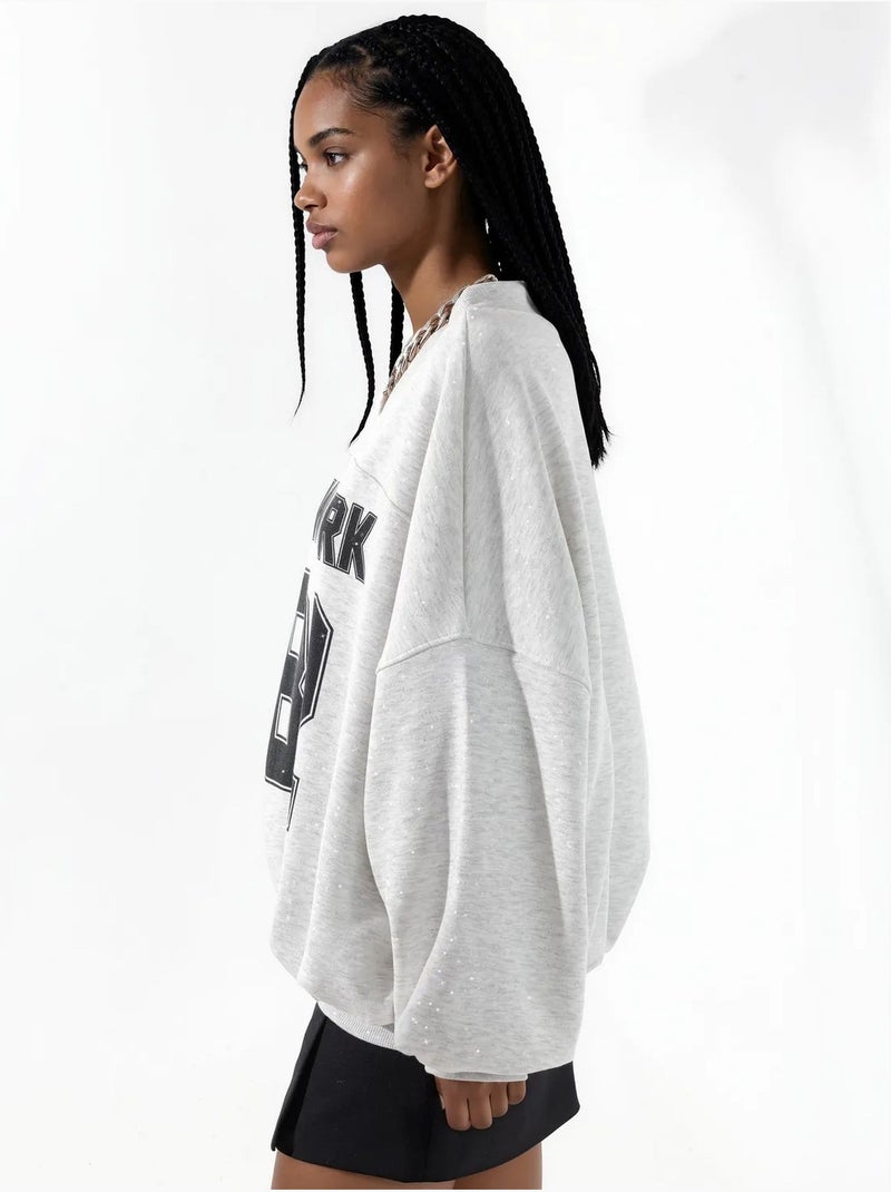 Sweatshirt femme en mélange coton busem Gris clair - Kiabi