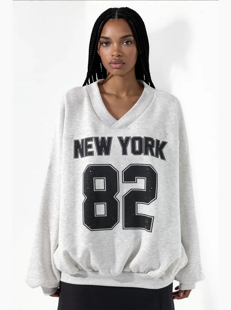 Sweatshirt femme en mélange coton busem Gris clair - Kiabi