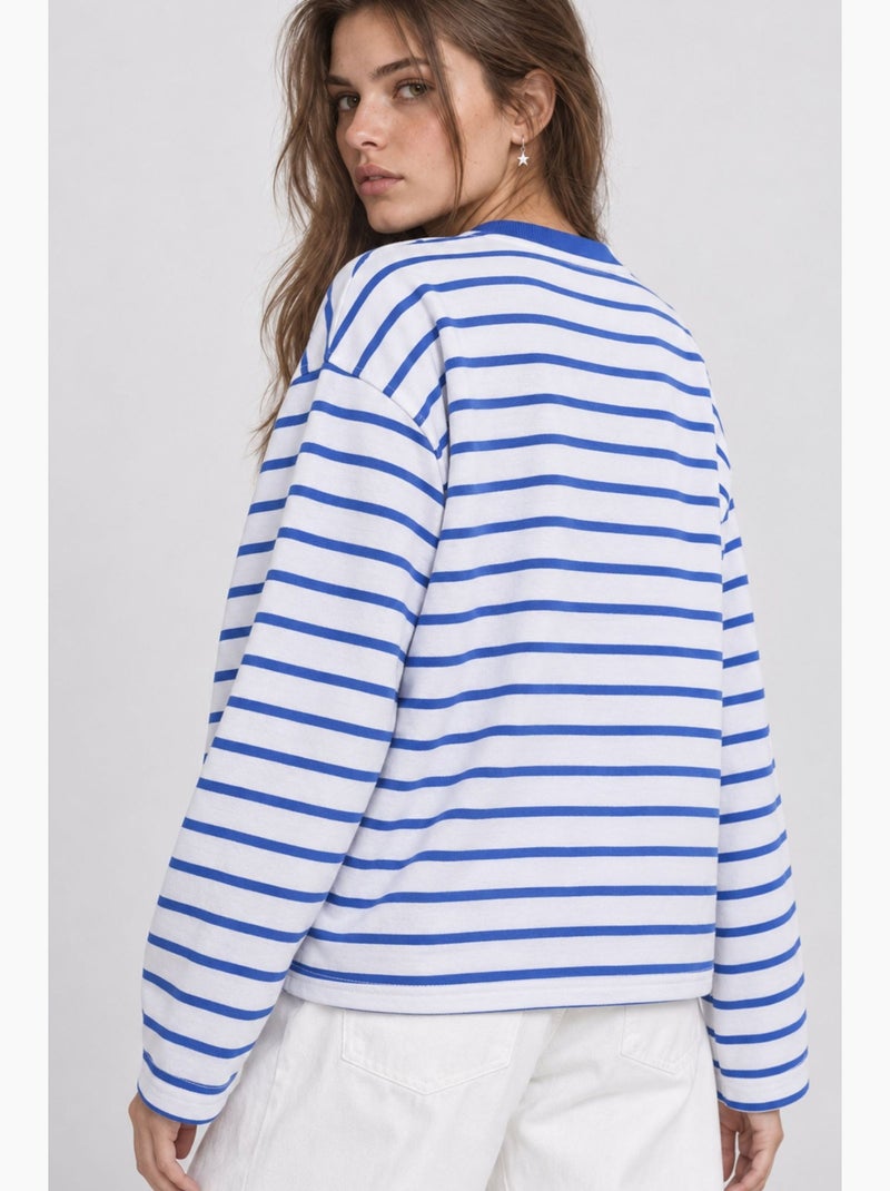 Sweatshirt femme istanbul Blanc Bleu - Kiabi