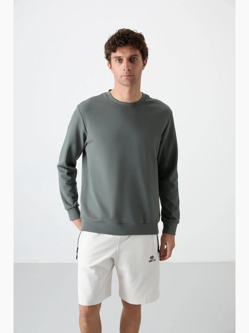 Sweatshirt homme uni à col rond tommy Gris - Kiabi