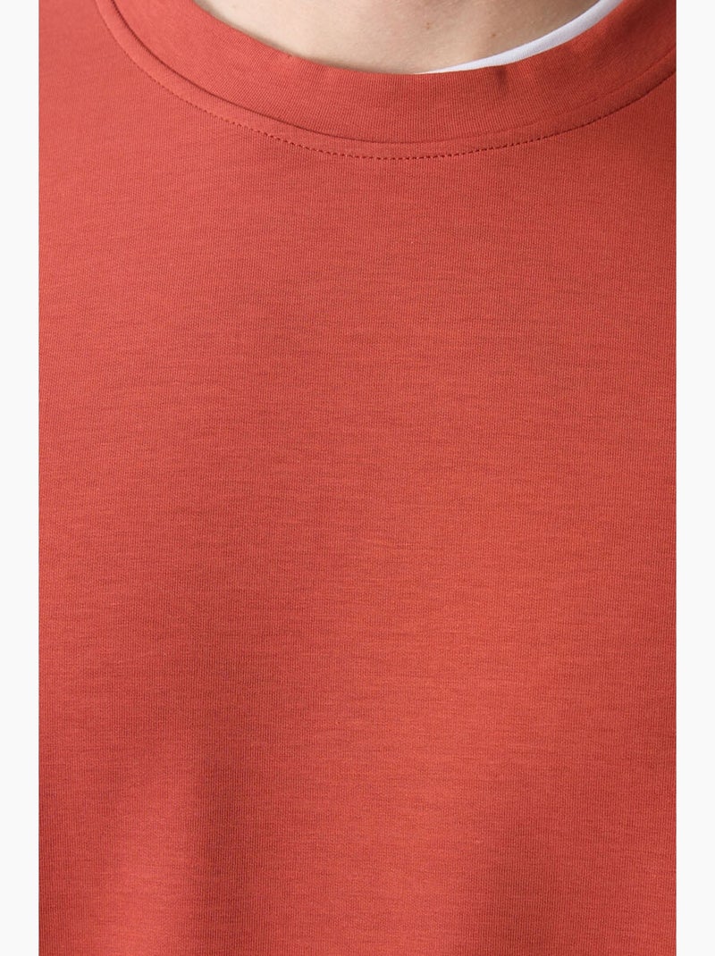 Sweatshirt homme uni à col rond tommy Terracotta - Kiabi
