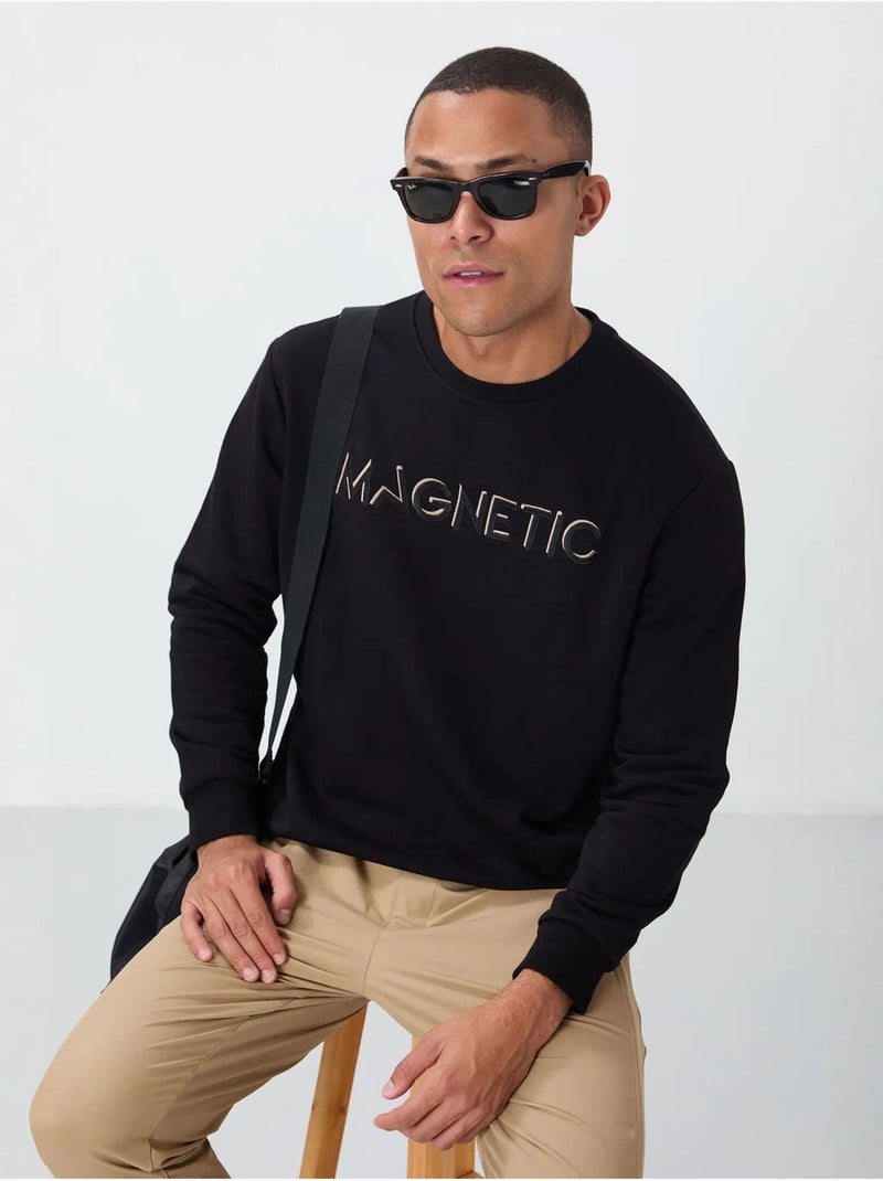 Sweatshirt imprimé à col rond tommy Sable - Kiabi