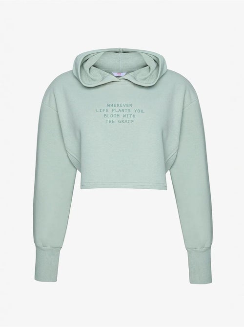 Sweatshirt léger à capuche avec détails côtelés penti - Kiabi Sweatshirt léger à capuche avec détails côtelés penti - Kiabi
