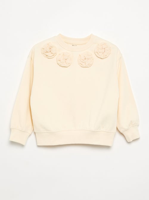 Sweatshirt met 3D-bloemenapplicaties - Kiabi