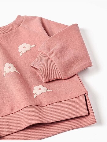 Sweatshirt met bloemenreliëfprint