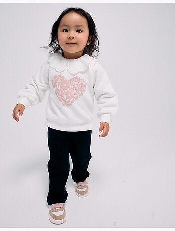 Sweatshirt met bloemenreliëfprint