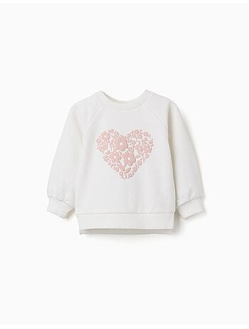 Sweatshirt met bloemenreliëfprint