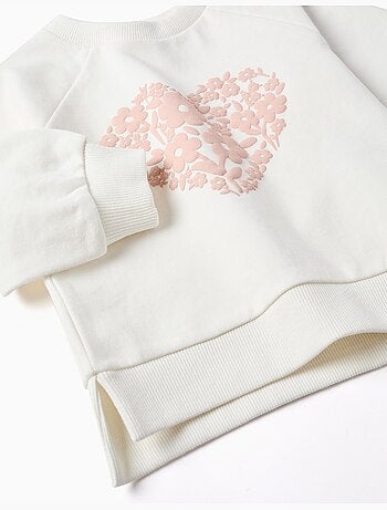Sweatshirt met bloemenreliëfprint