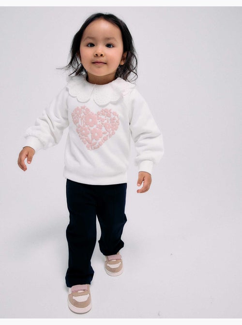 Sweatshirt met bloemenreliëfprint - Kiabi