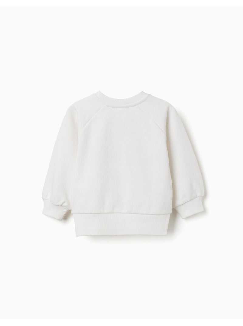 Sweatshirt met bloemenreliëfprint Wit - Kiabi