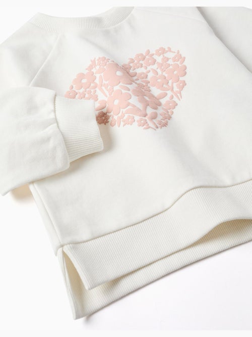 Sweatshirt met bloemenreliëfprint - Kiabi