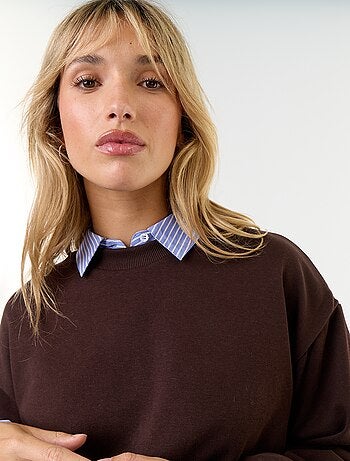 Sweatshirt met bolle pasvorm van french terry