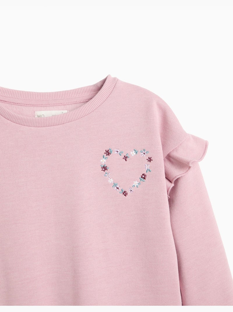 Sweatshirt met borduurwerk, mo fashion Roze - Kiabi