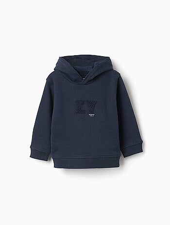 Sweatshirt met capuchon met zy reliëfprint