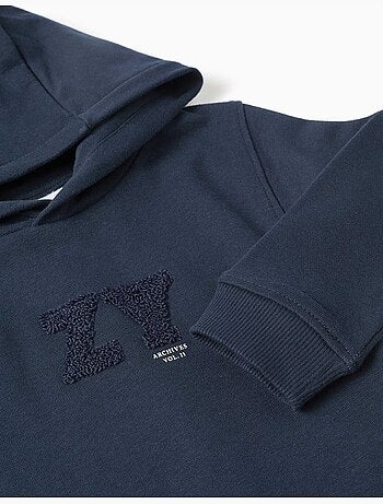 Sweatshirt met capuchon met zy reliëfprint