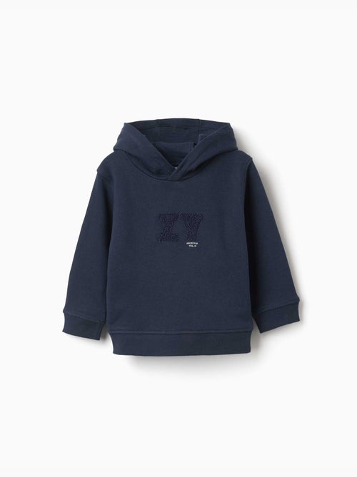 Sweatshirt met capuchon met zy bouclé borduursel - Kiabi