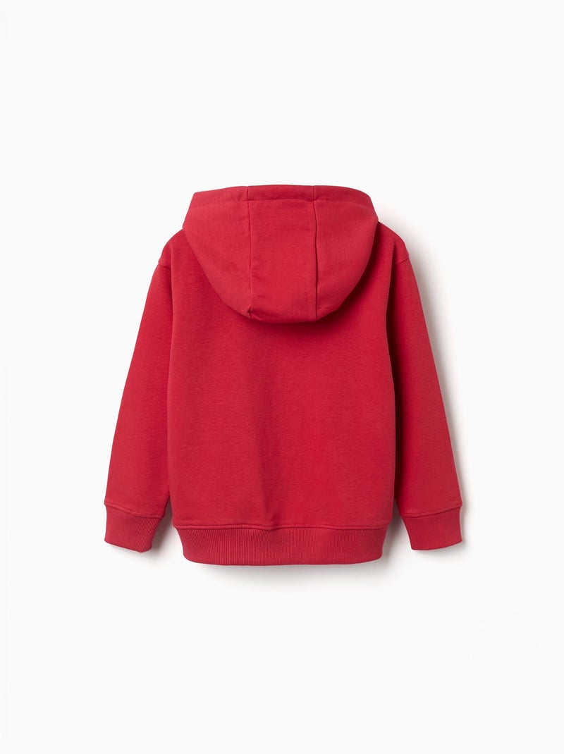 Sweatshirt met capuchon met ZY reliëfprint Rood - Kiabi