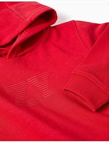 Sweatshirt met capuchon met zy reliëfprint