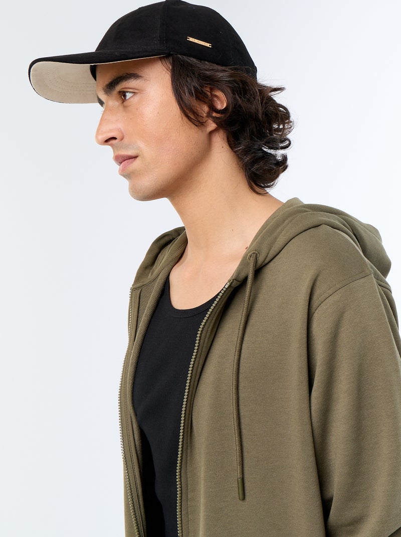 Sweatshirt met capuchon van French Terry Kaki - Kiabi