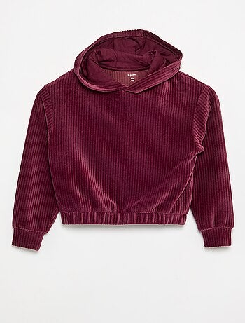 Sweatshirt met capuchon van geribde stof