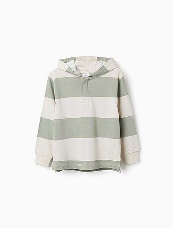 Sweatshirt met capuchon van katoen met strepen