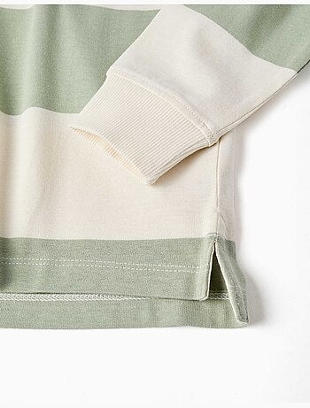 Sweatshirt met capuchon van katoen met strepen