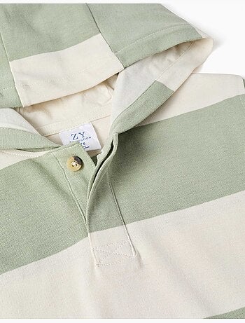 Sweatshirt met capuchon van katoen met strepen