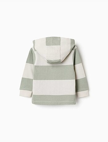 Sweatshirt met capuchon van katoen met strepen