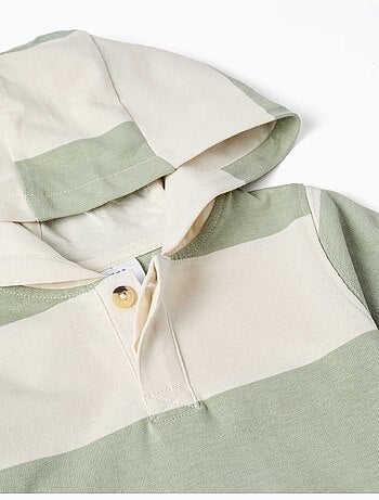 Sweatshirt met capuchon van katoen met strepen
