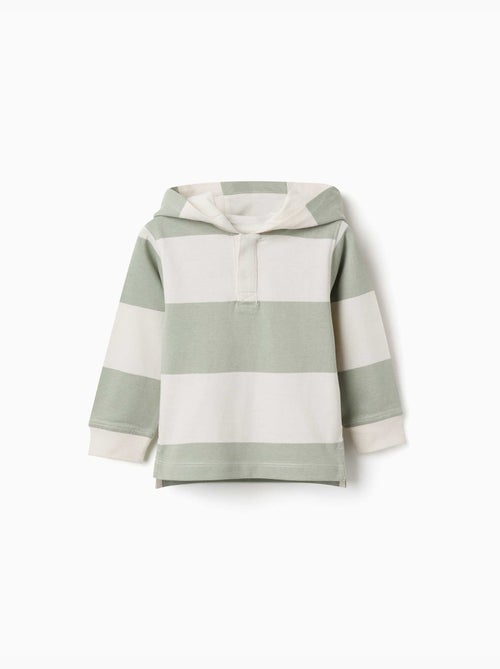 Sweatshirt met capuchon van katoen met strepen - Kiabi