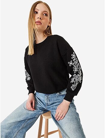Sweatshirt met geborduurde mouwen lucci