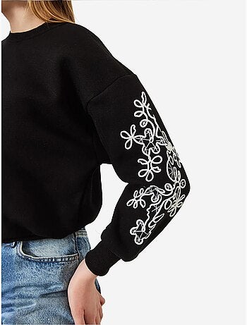 Sweatshirt met geborduurde mouwen lucci