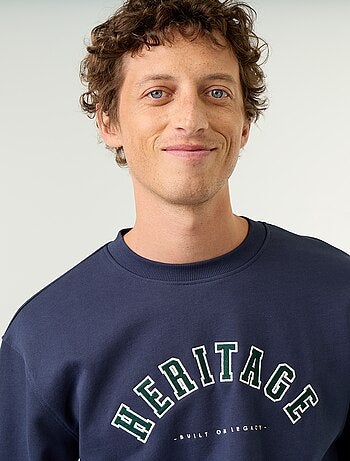 Sweatshirt met geborduurde opschriften in sportieve stijl
