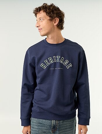 Sweatshirt met geborduurde opschriften in sportieve stijl