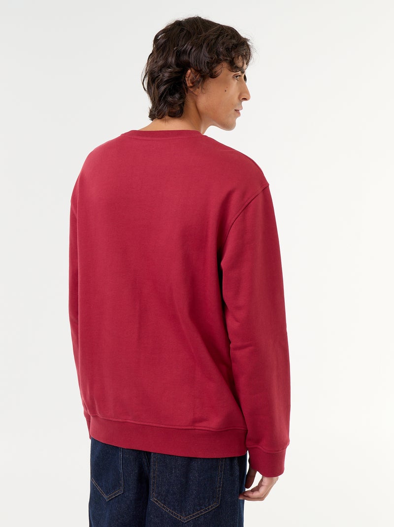 Sweatshirt met geborduurde opschriften in sportieve stijl Rood - Kiabi