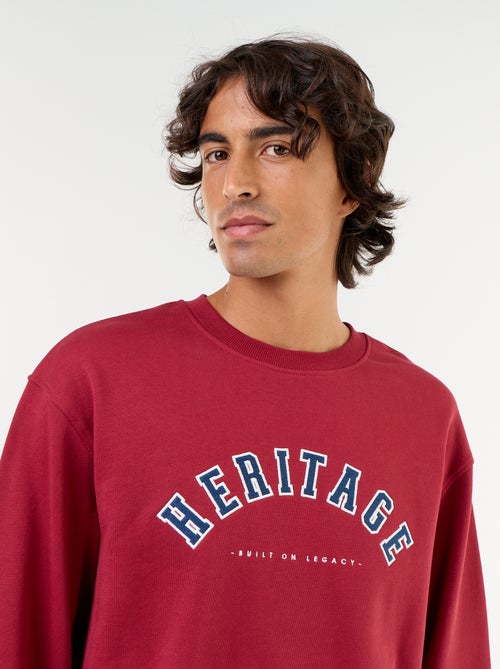 Sweatshirt met geborduurde opschriften in sportieve stijl - Kiabi