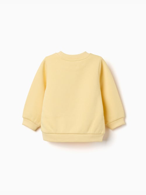 Sweatshirt met geborstelde stof en opgedrukte hartjes - Kiabi