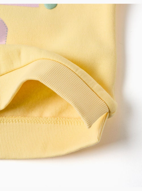 Sweatshirt met geborstelde stof en opgedrukte hartjes - Kiabi