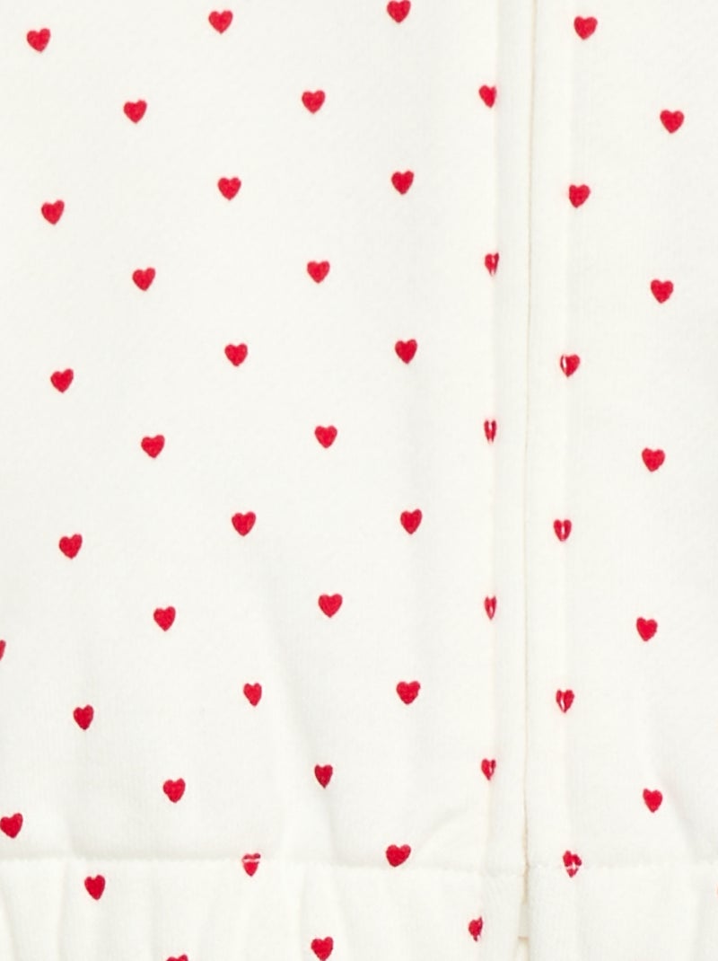 Sweatshirt met kap en print Wit - Kiabi