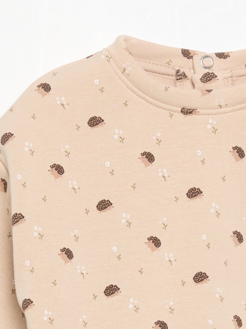 Sweatshirt met lange mouwen Biege - Kiabi
